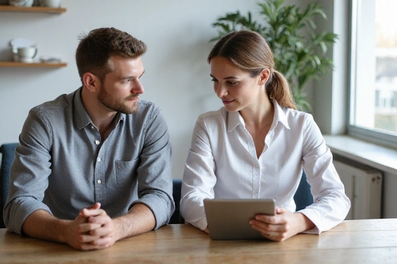 Dietetyk rozmawiający z klientem podczas konsultacji indywidualnej